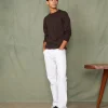 Crew neck sweater italian merino wool