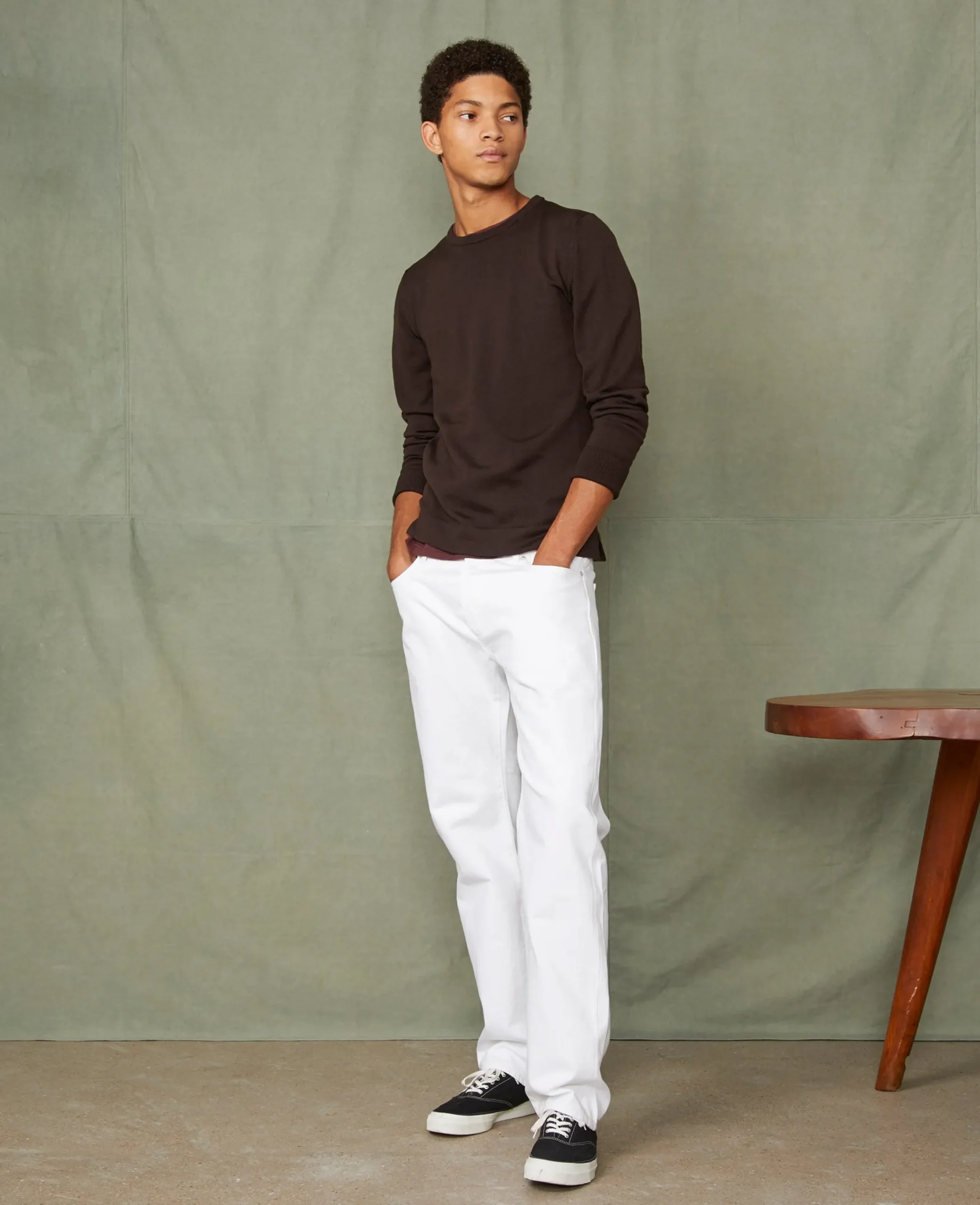 Crew neck sweater italian merino wool