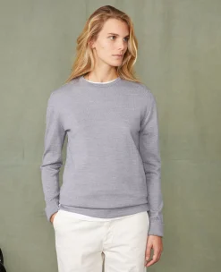 Crew neck sweater italian merino wool