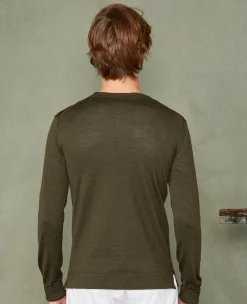 Crew neck sweater italian merino wool