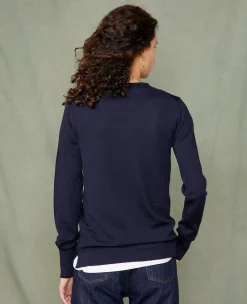 Crew neck sweater italian merino wool