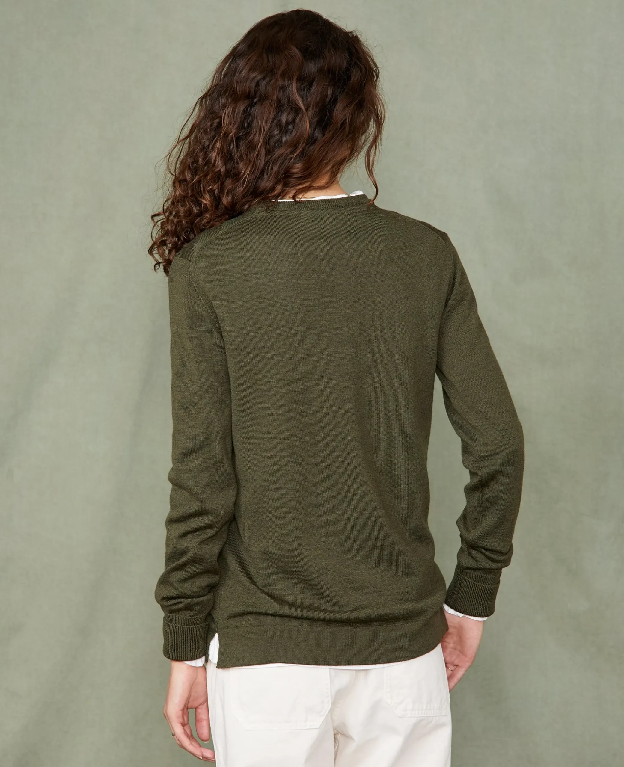 Crew neck sweater italian merino wool