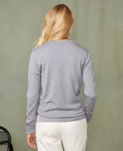 Crew neck sweater italian merino wool