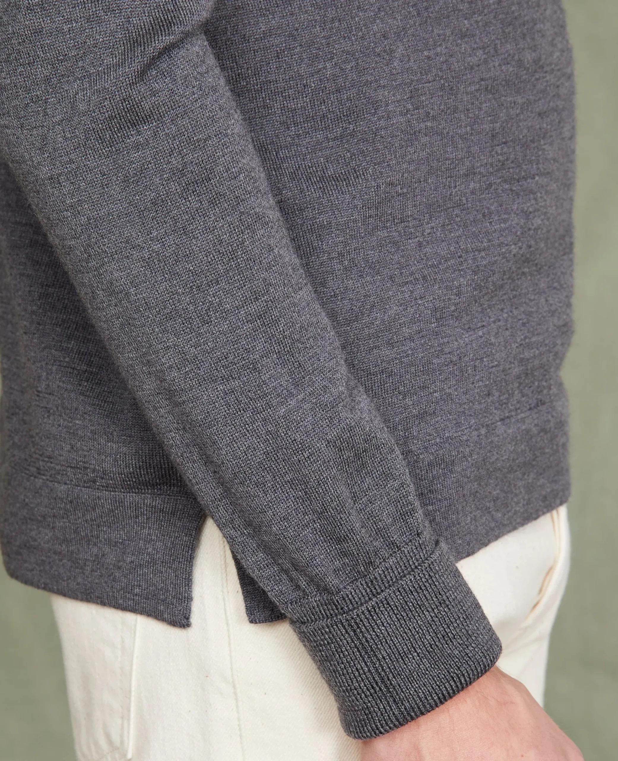 Crew neck sweater italian merino wool