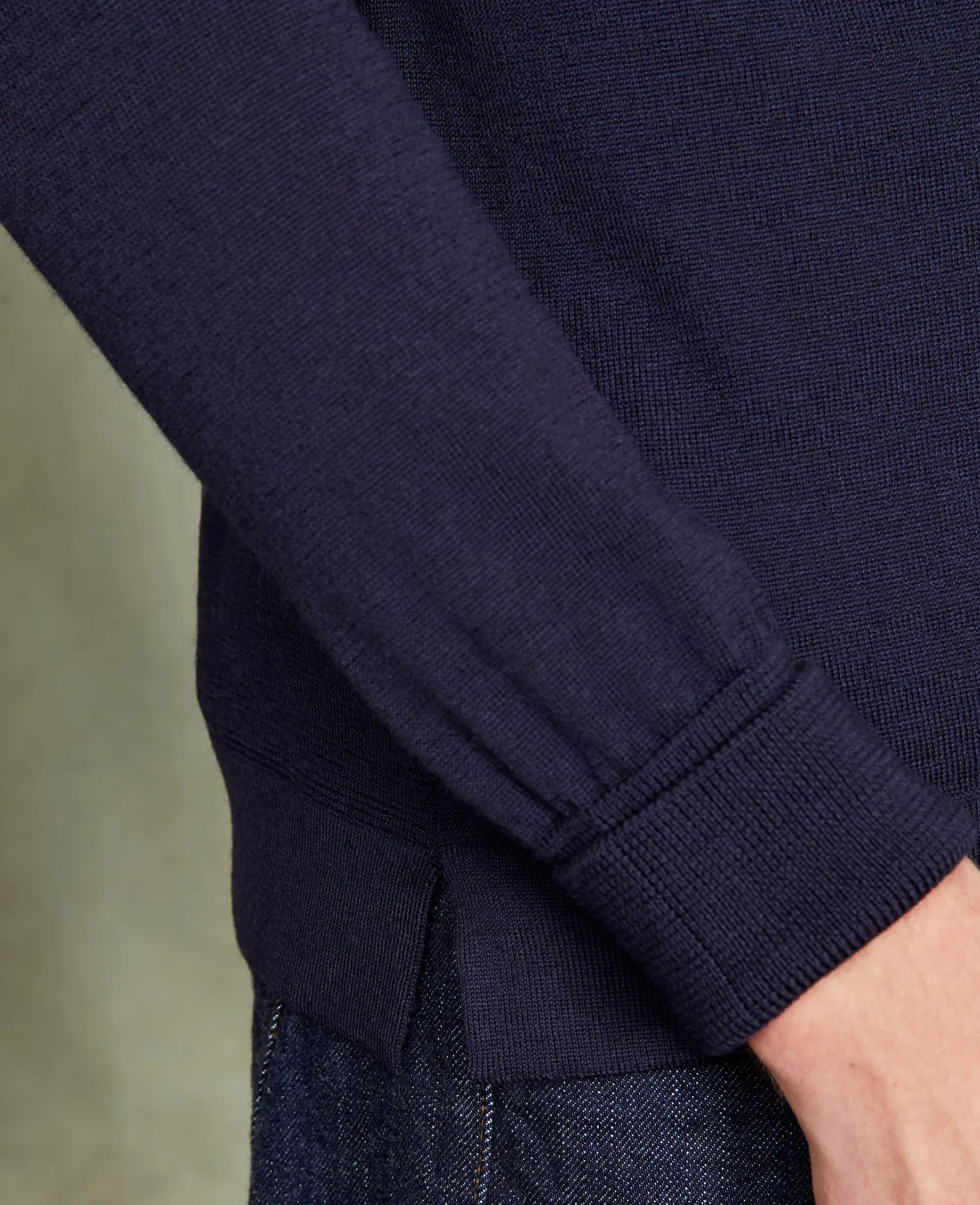 Crew neck sweater italian merino wool