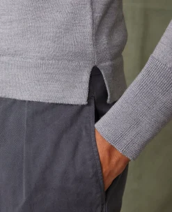 Crew neck sweater italian merino wool