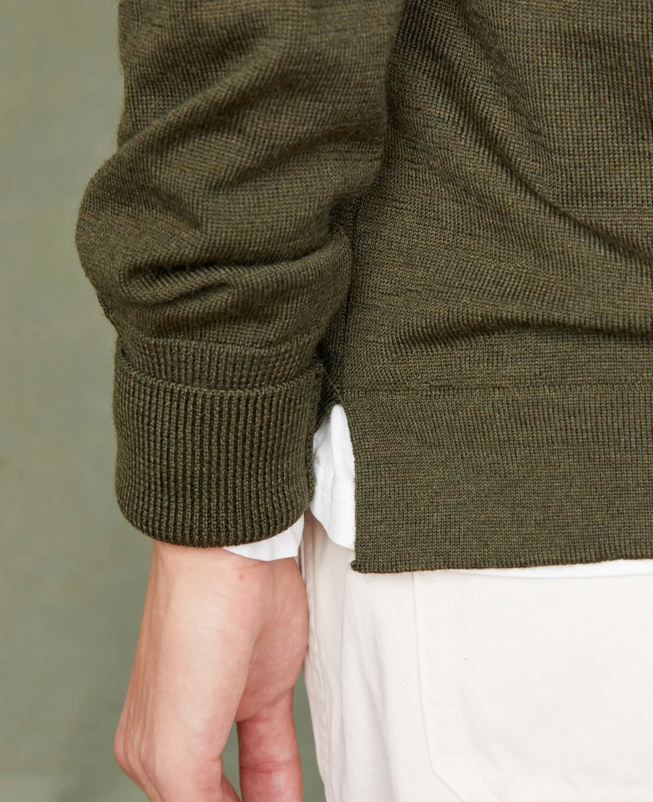Crew neck sweater italian merino wool