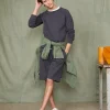 Crew neck sweatshirt organic cotton fleece
