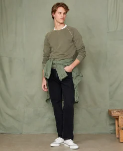 Crew neck sweatshirt organic cotton fleece