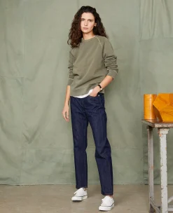 Crew neck sweatshirt organic cotton fleece