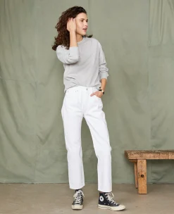 Crew neck sweatshirt organic cotton fleece