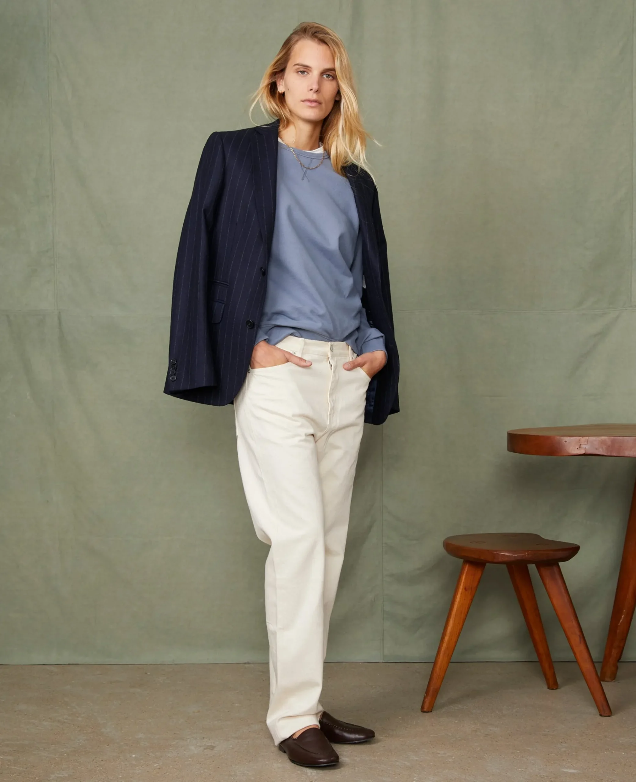Crew neck sweatshirt organic cotton fleece