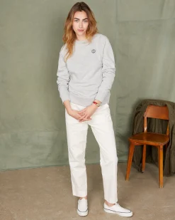 Crew neck sweatshirt organic cotton fleece