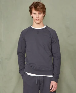 Crew neck sweatshirt organic cotton fleece