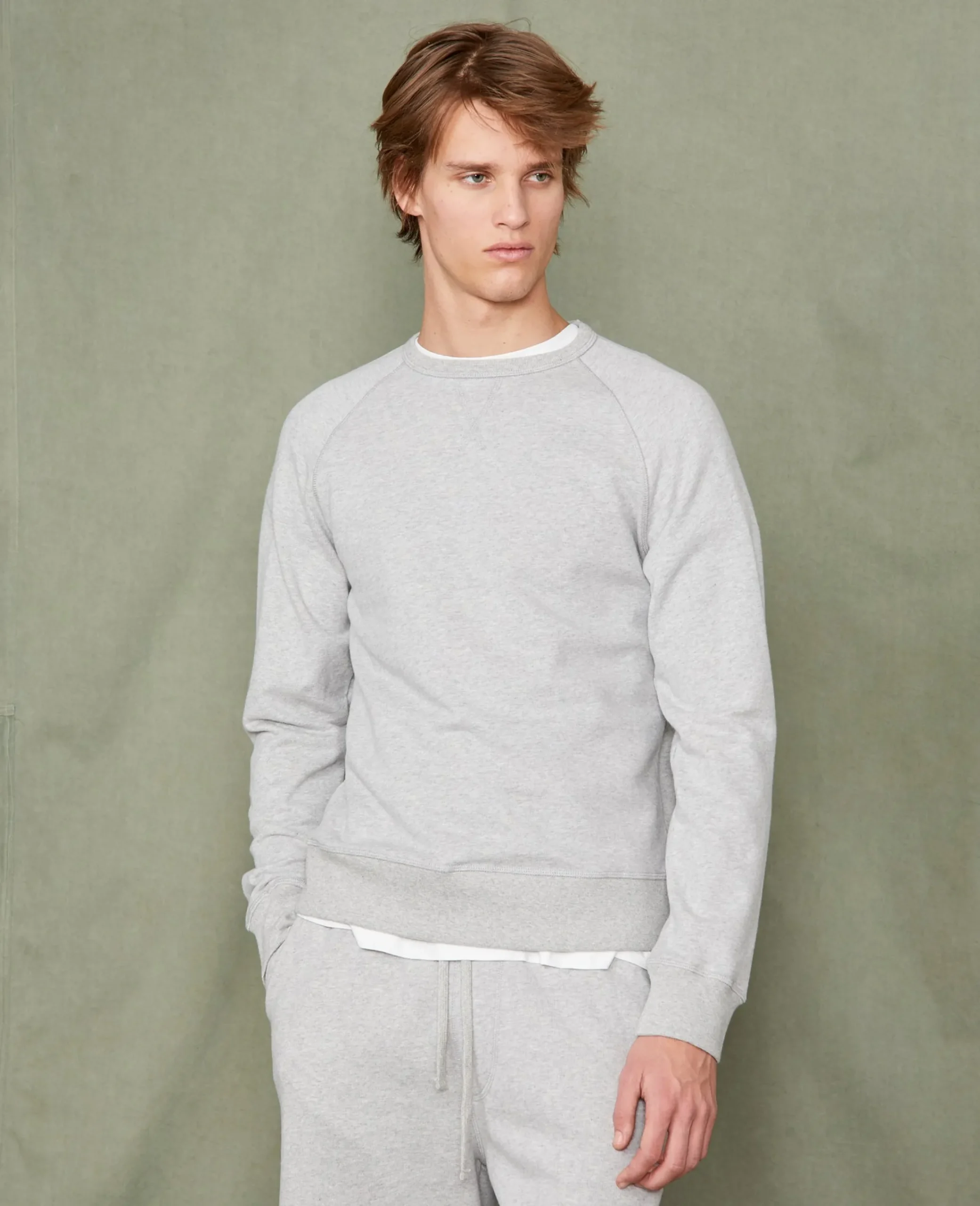 Crew neck sweatshirt organic cotton fleece