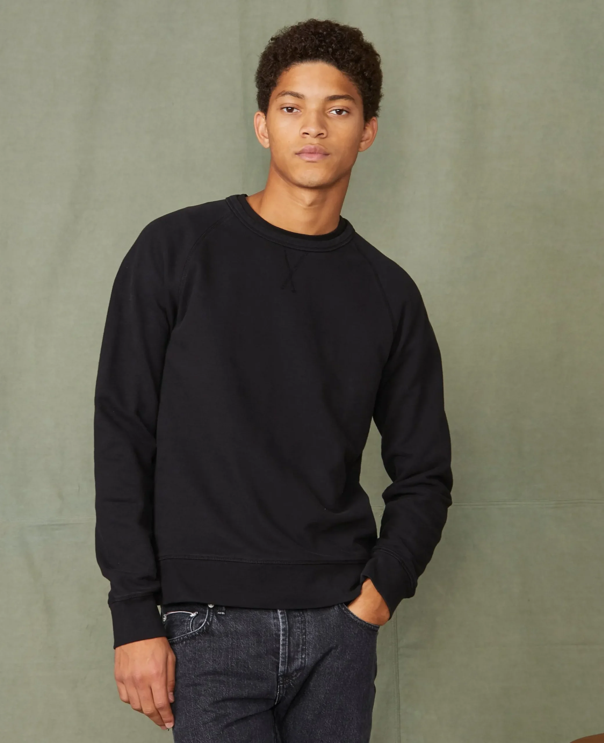 Crew neck sweatshirt organic cotton fleece