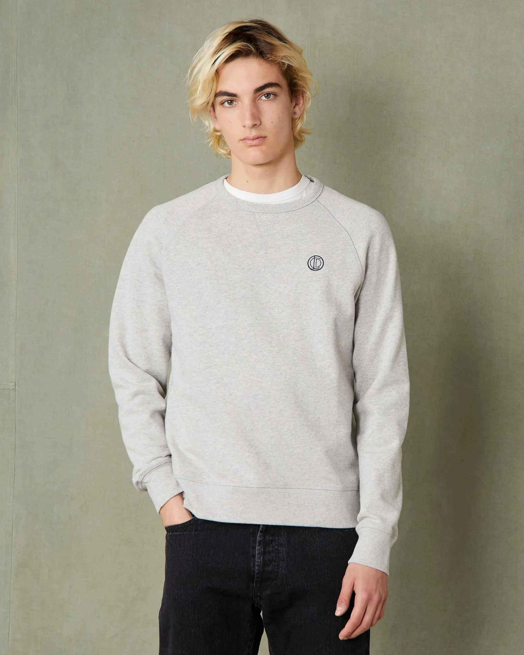Crew neck sweatshirt organic cotton fleece