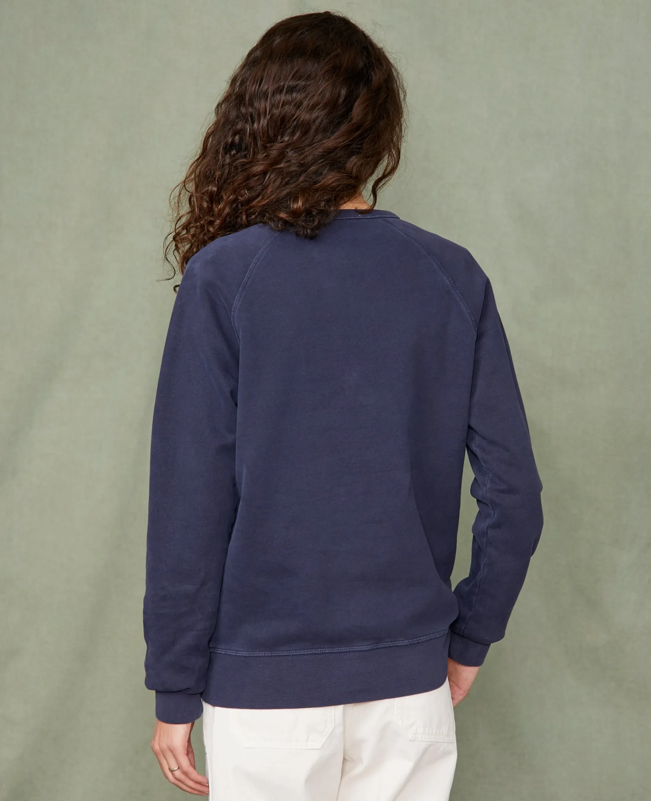 Crew neck sweatshirt organic cotton fleece