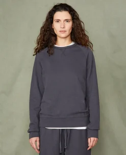 Crew neck sweatshirt organic cotton fleece