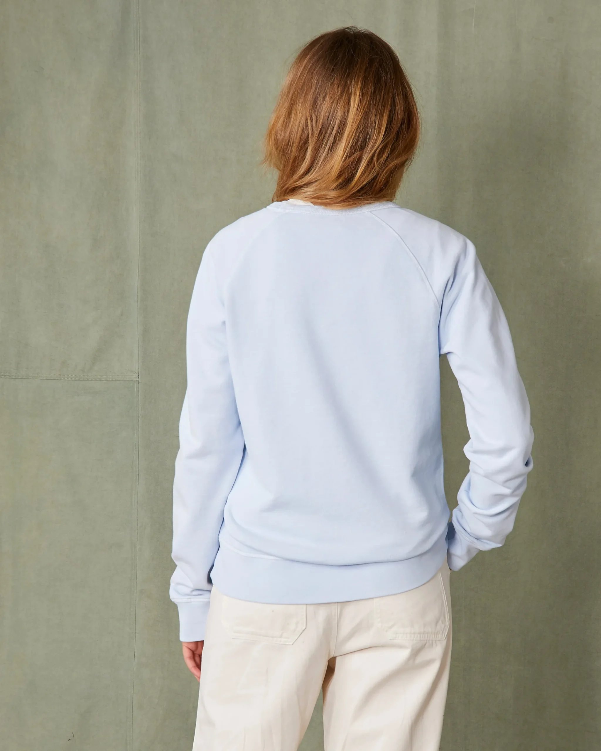 Crew neck sweatshirt organic cotton fleece