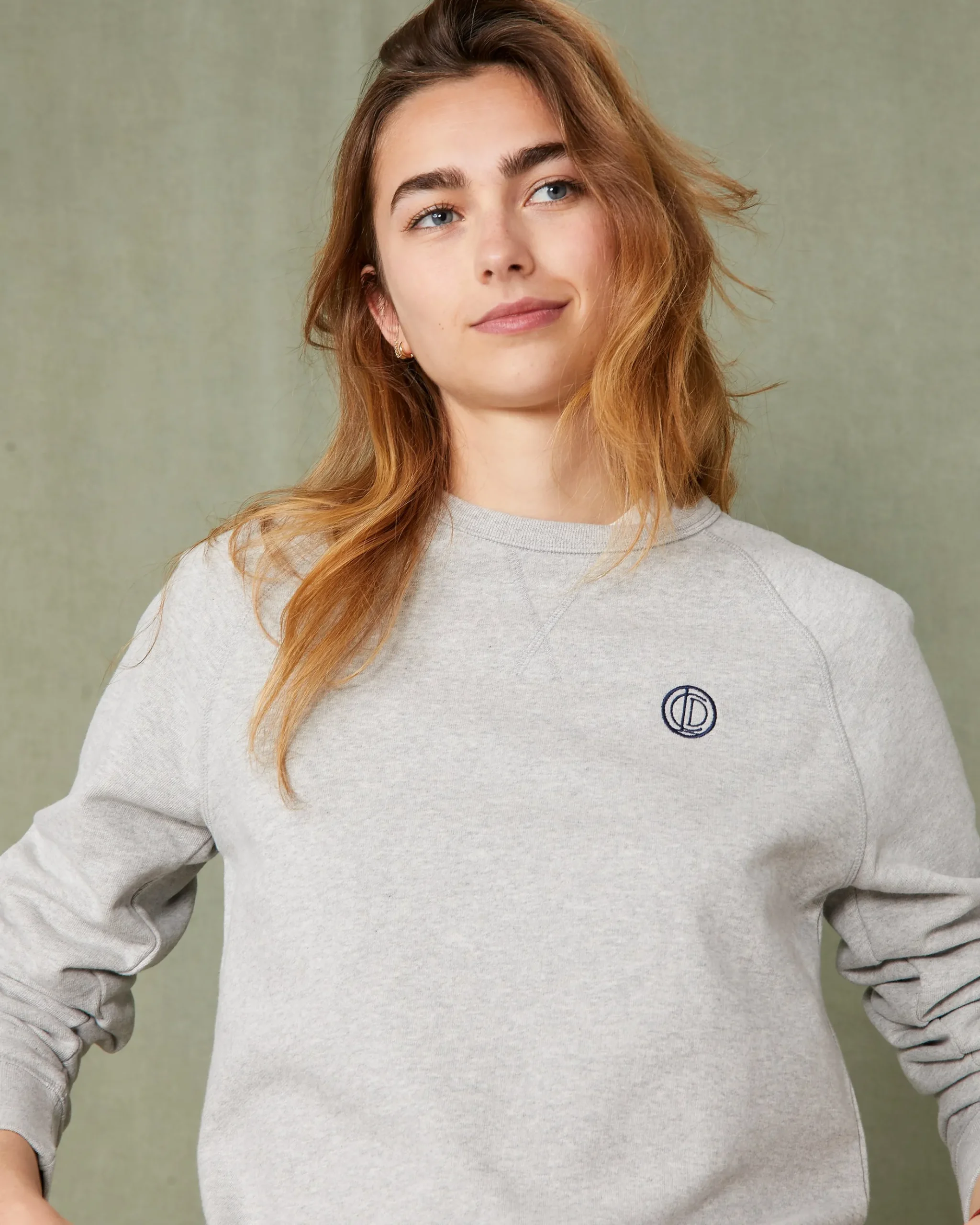 Crew neck sweatshirt organic cotton fleece