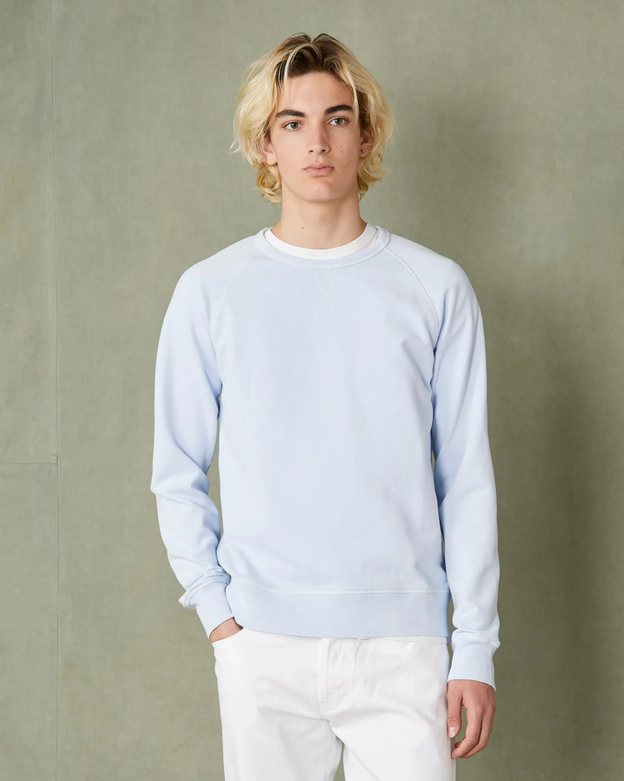 Crew neck sweatshirt organic cotton fleece