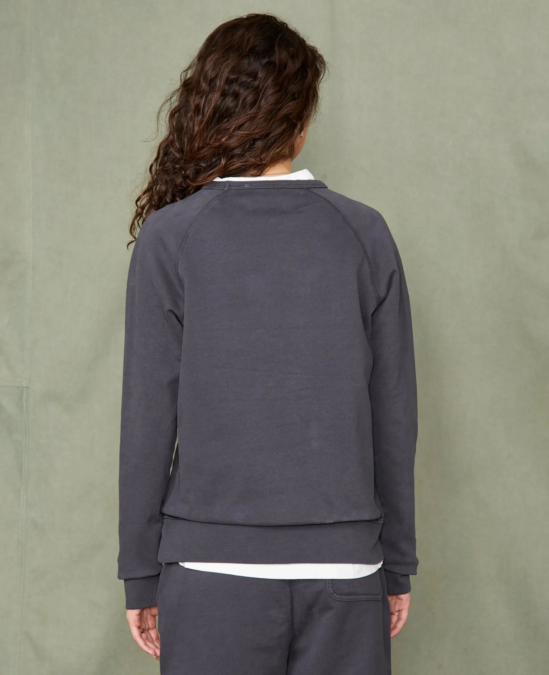 Crew neck sweatshirt organic cotton fleece