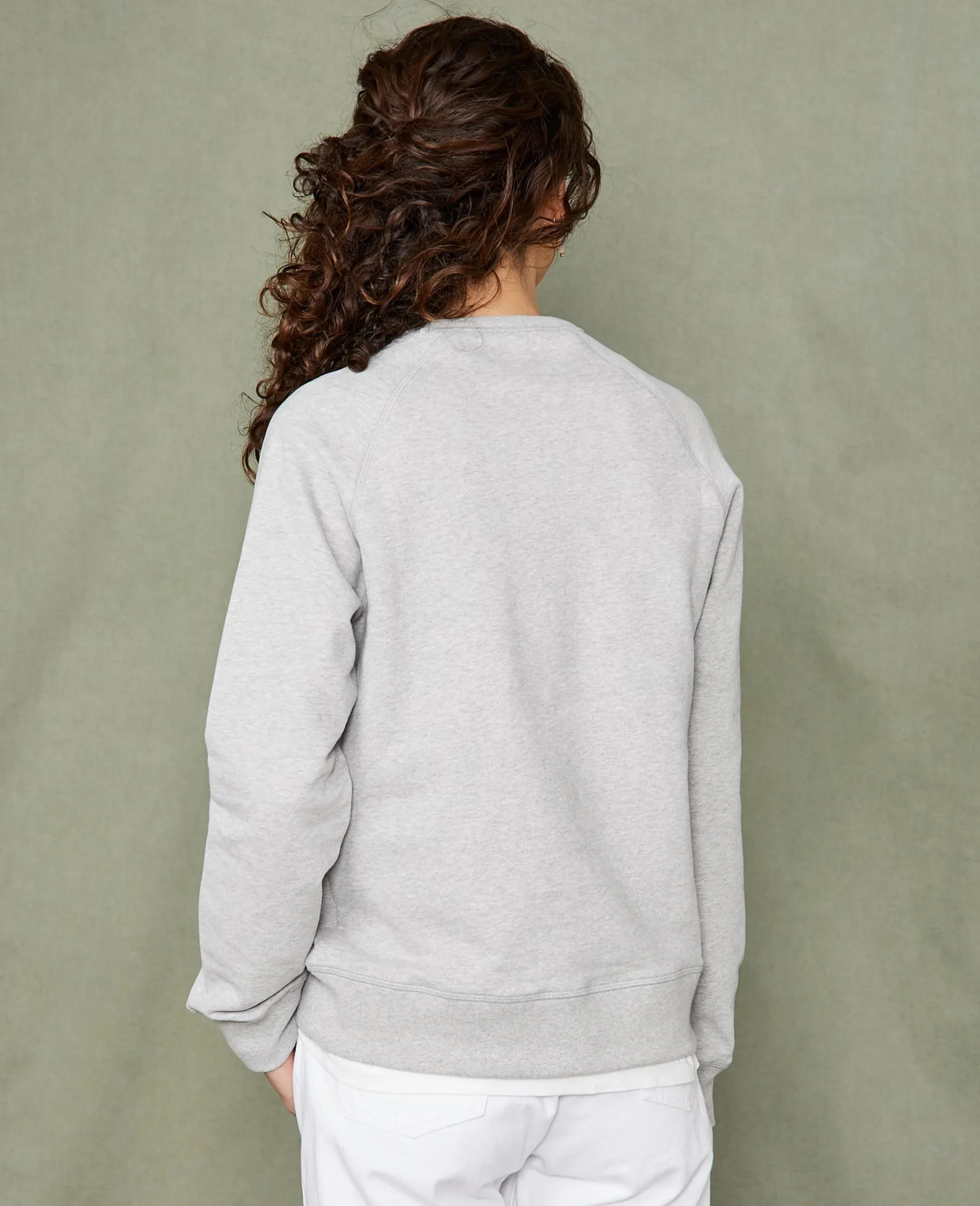 Crew neck sweatshirt organic cotton fleece