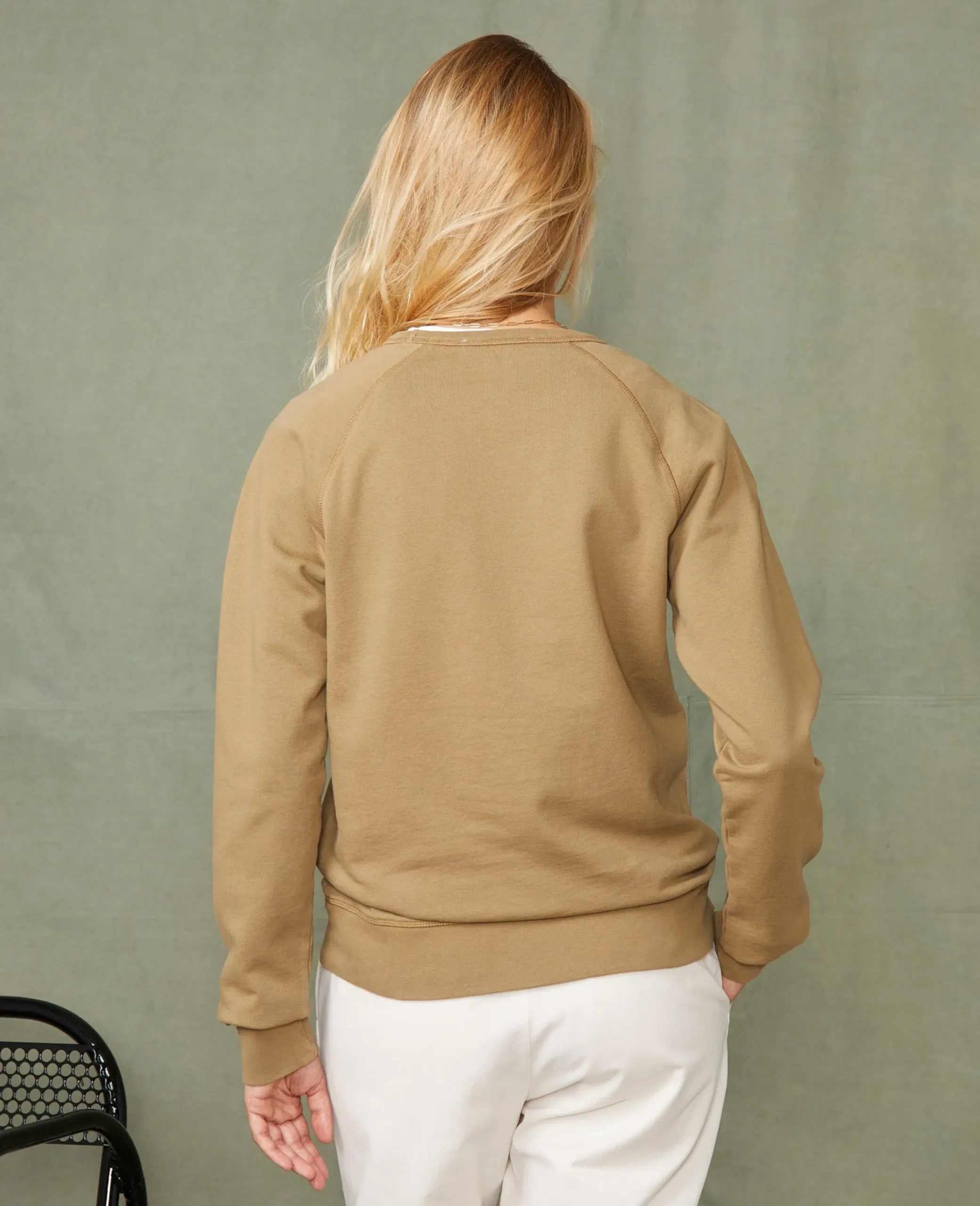Crew neck sweatshirt organic cotton fleece