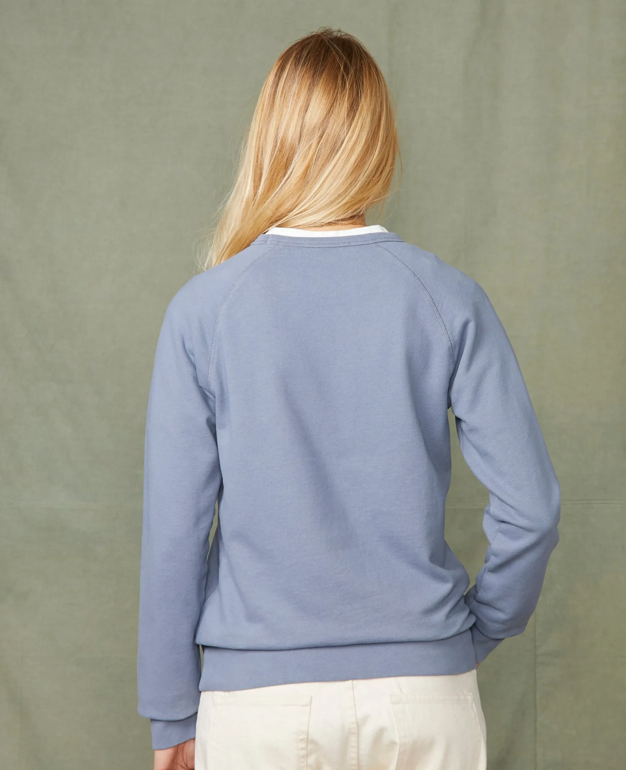 Crew neck sweatshirt organic cotton fleece