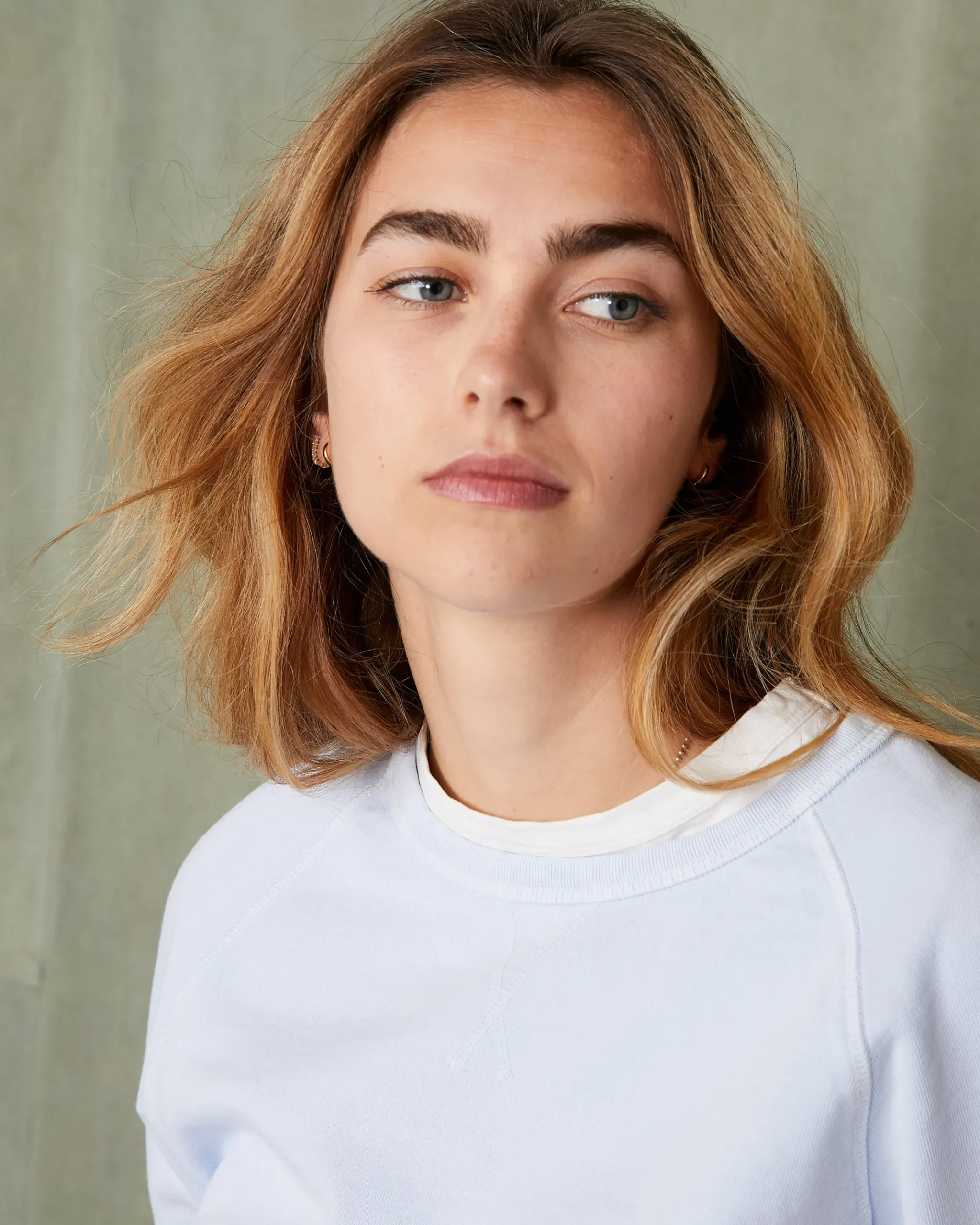 Crew neck sweatshirt organic cotton fleece