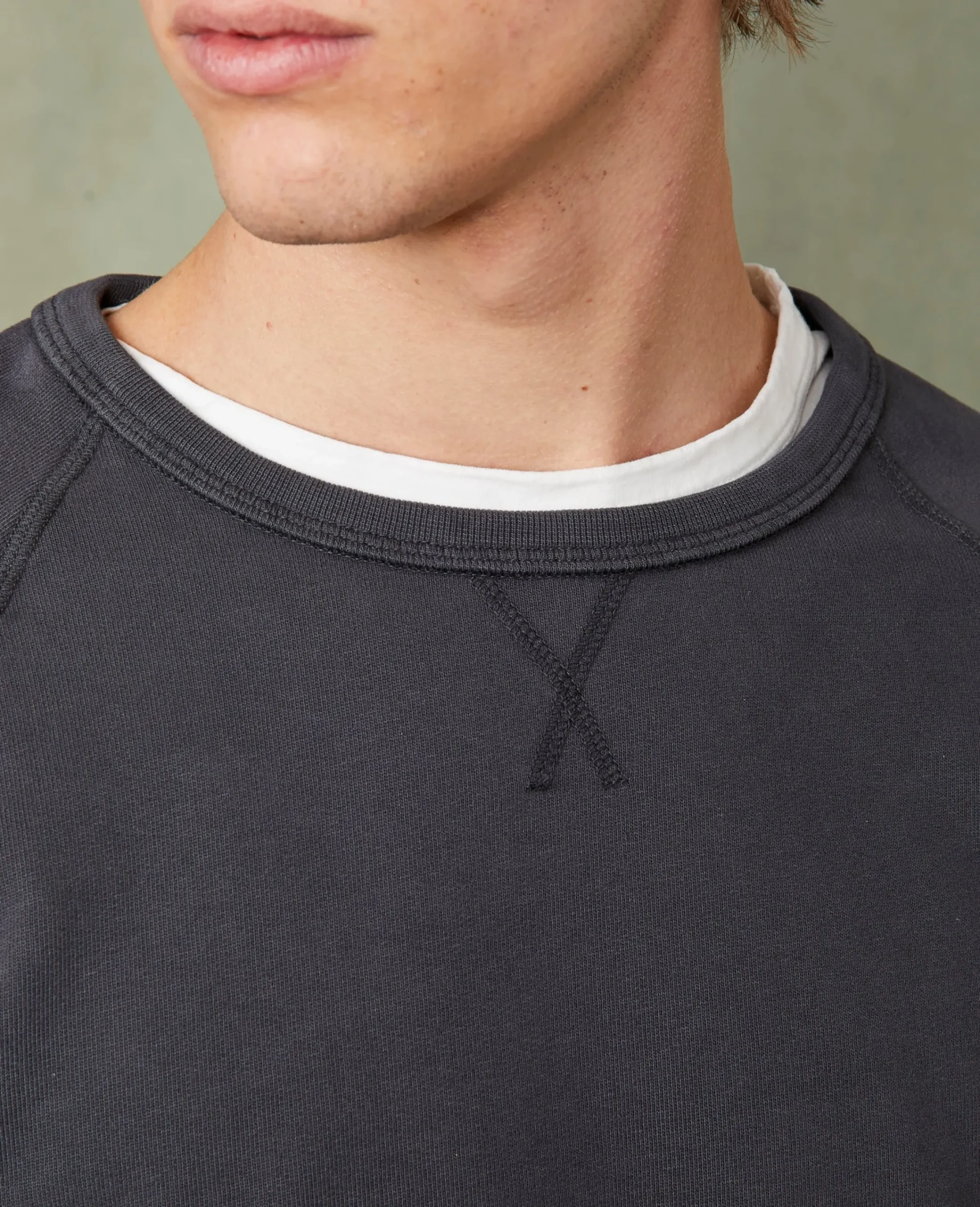 Crew neck sweatshirt organic cotton fleece