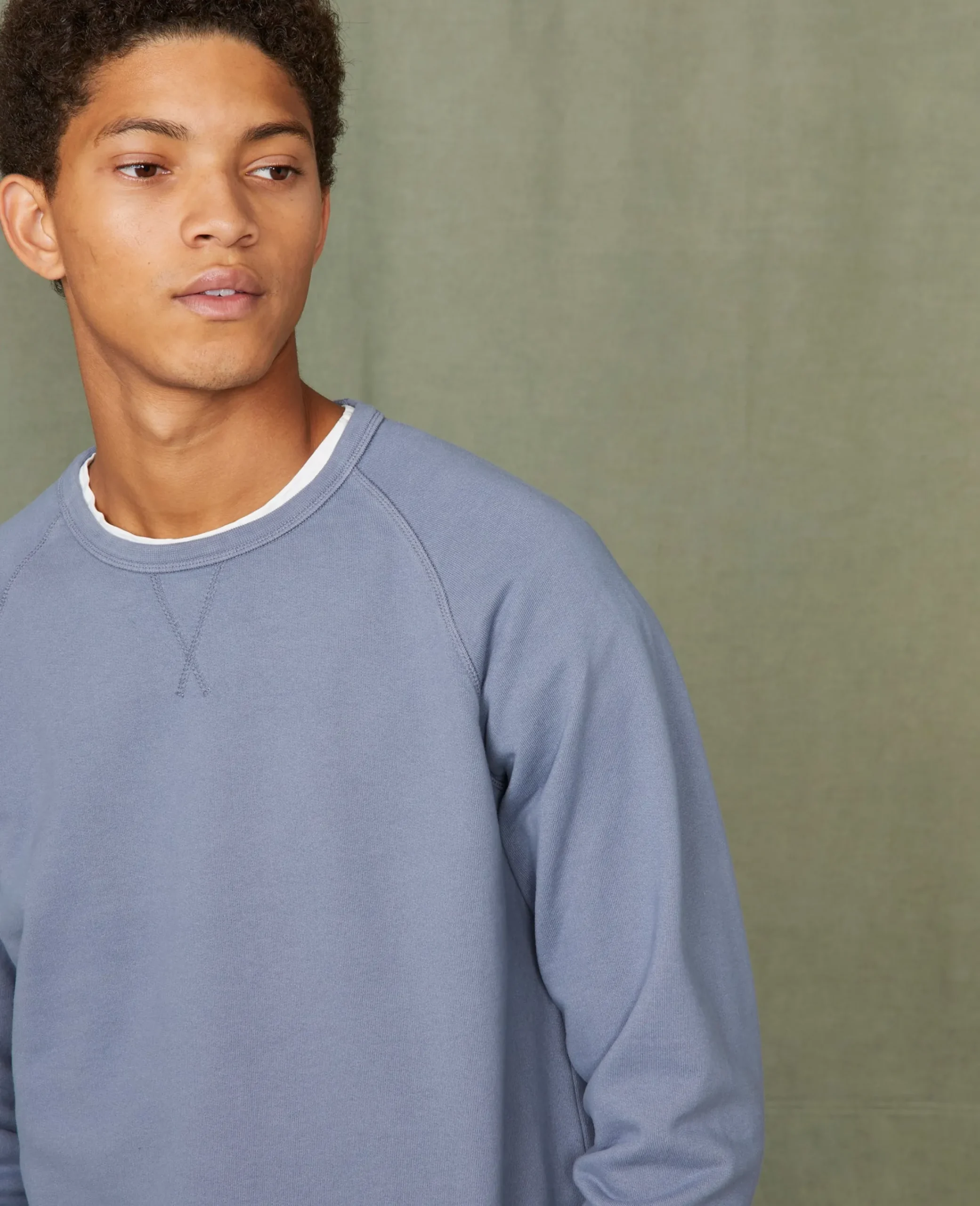 Crew neck sweatshirt organic cotton fleece