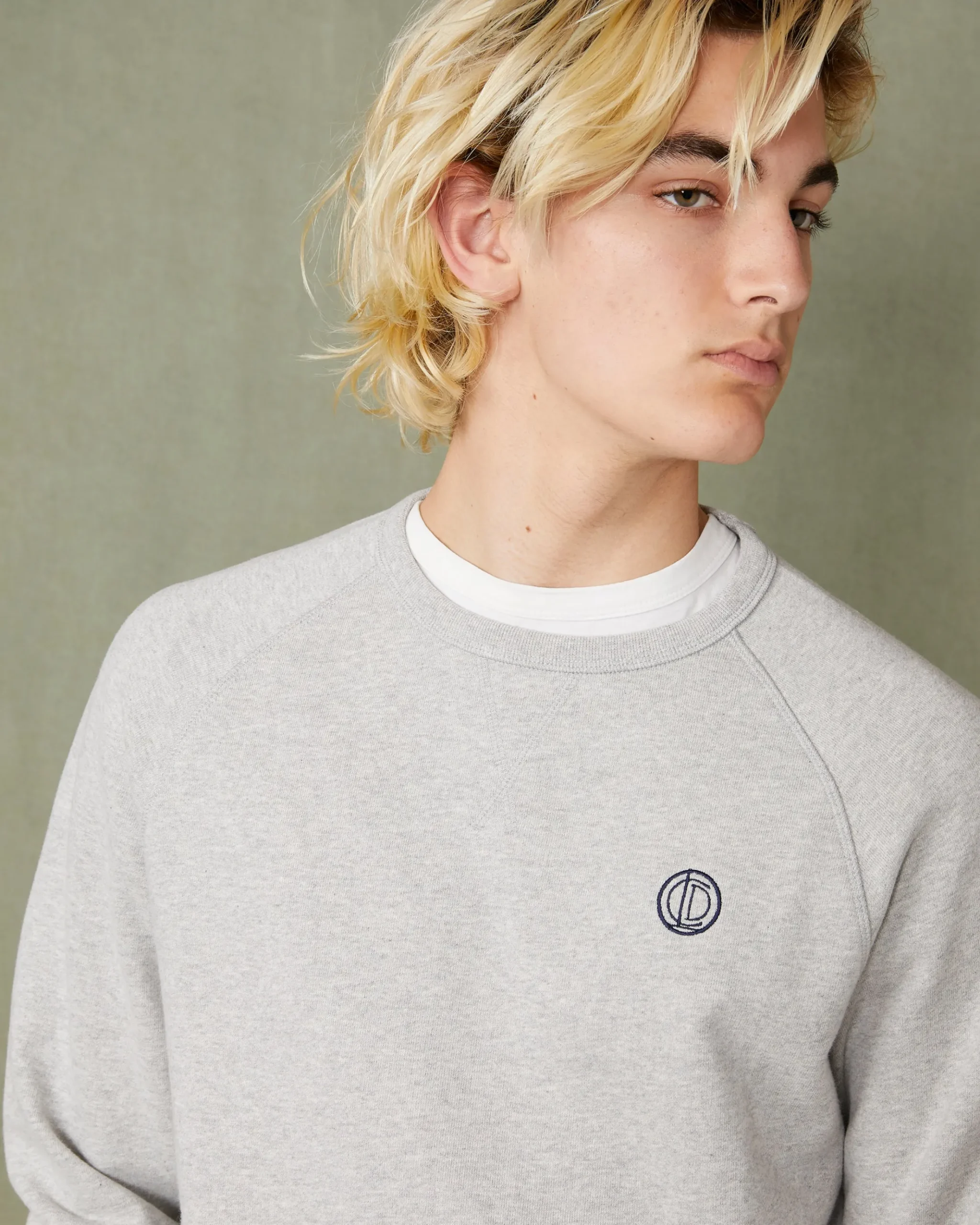 Crew neck sweatshirt organic cotton fleece