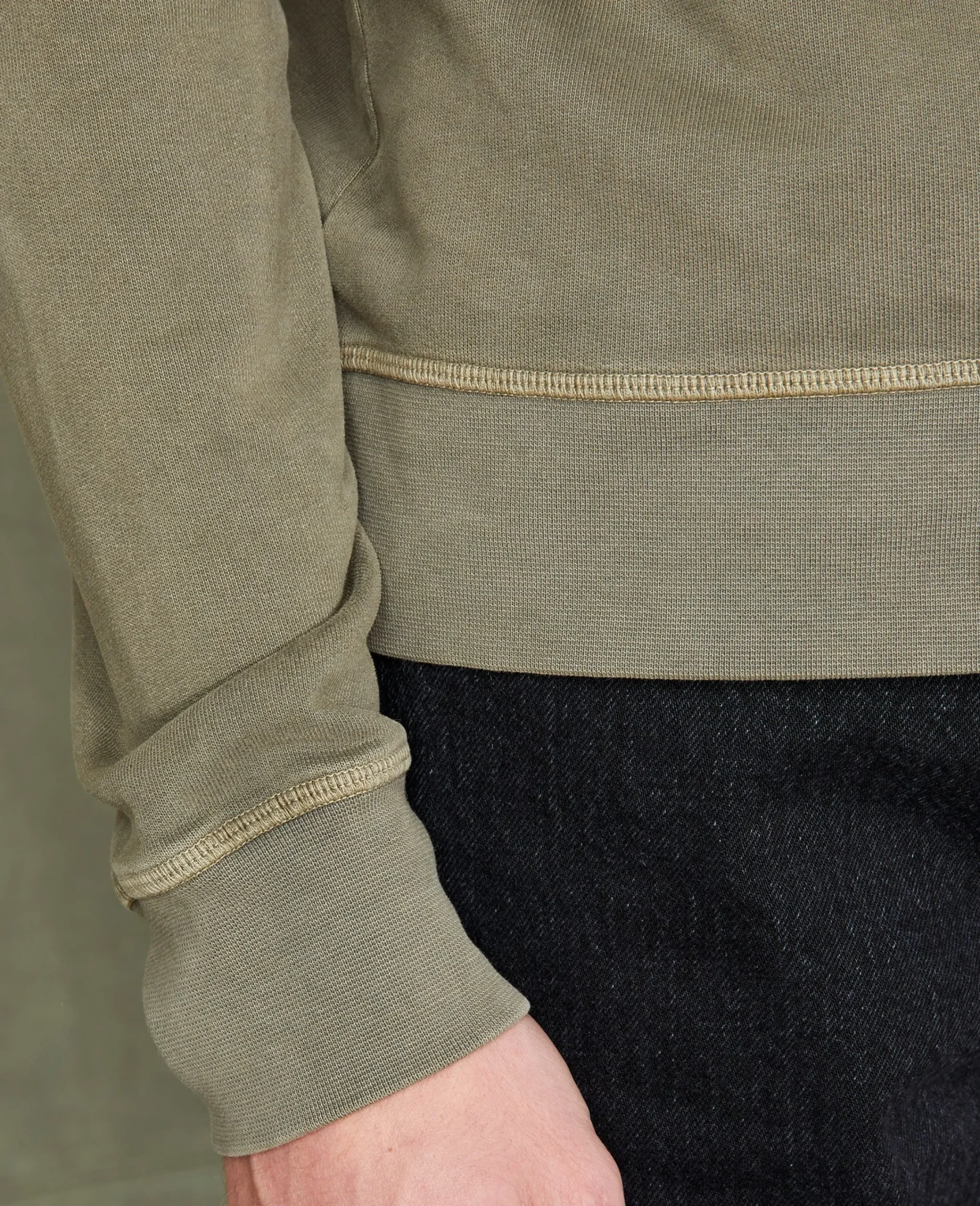 Crew neck sweatshirt organic cotton fleece