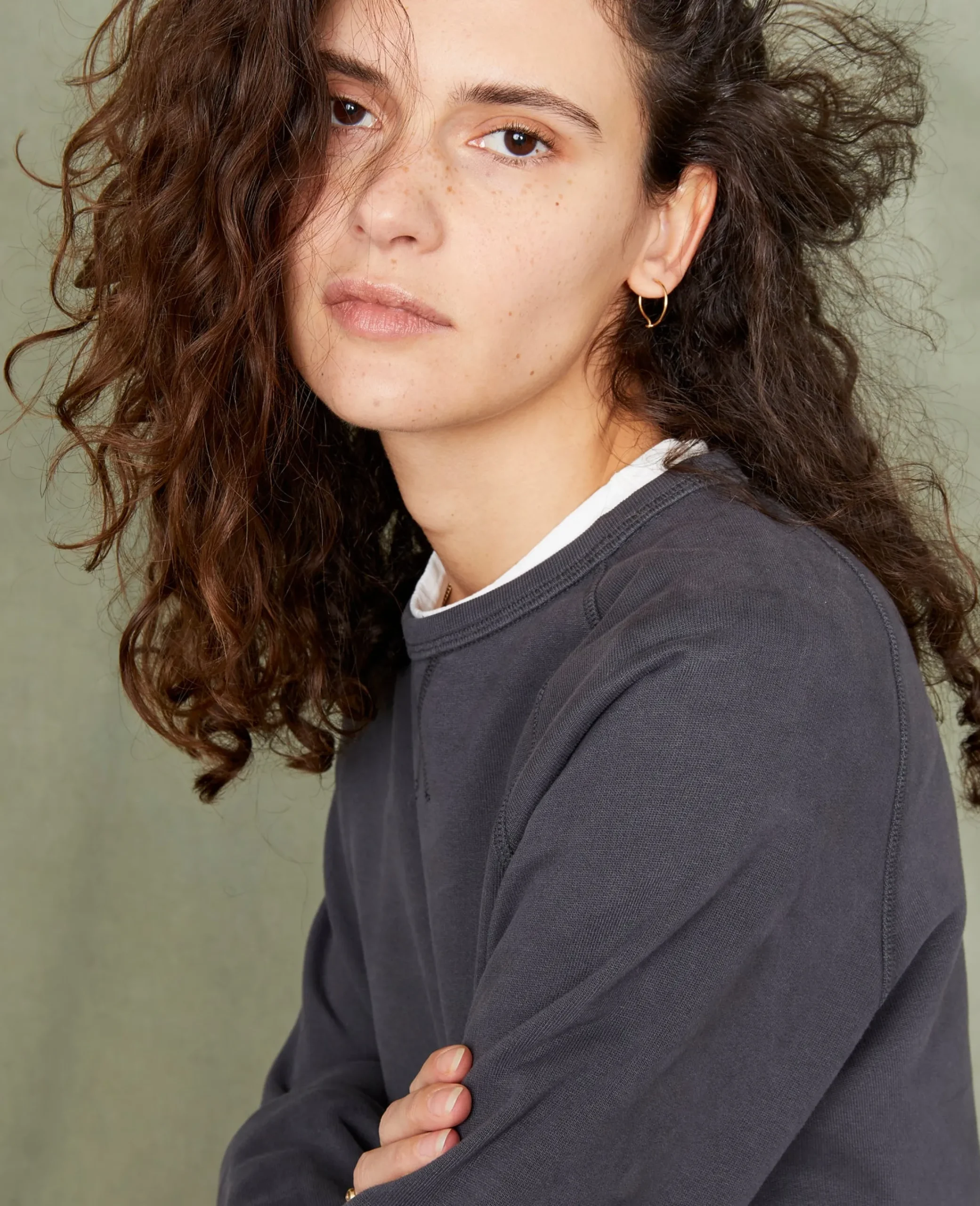 Crew neck sweatshirt organic cotton fleece