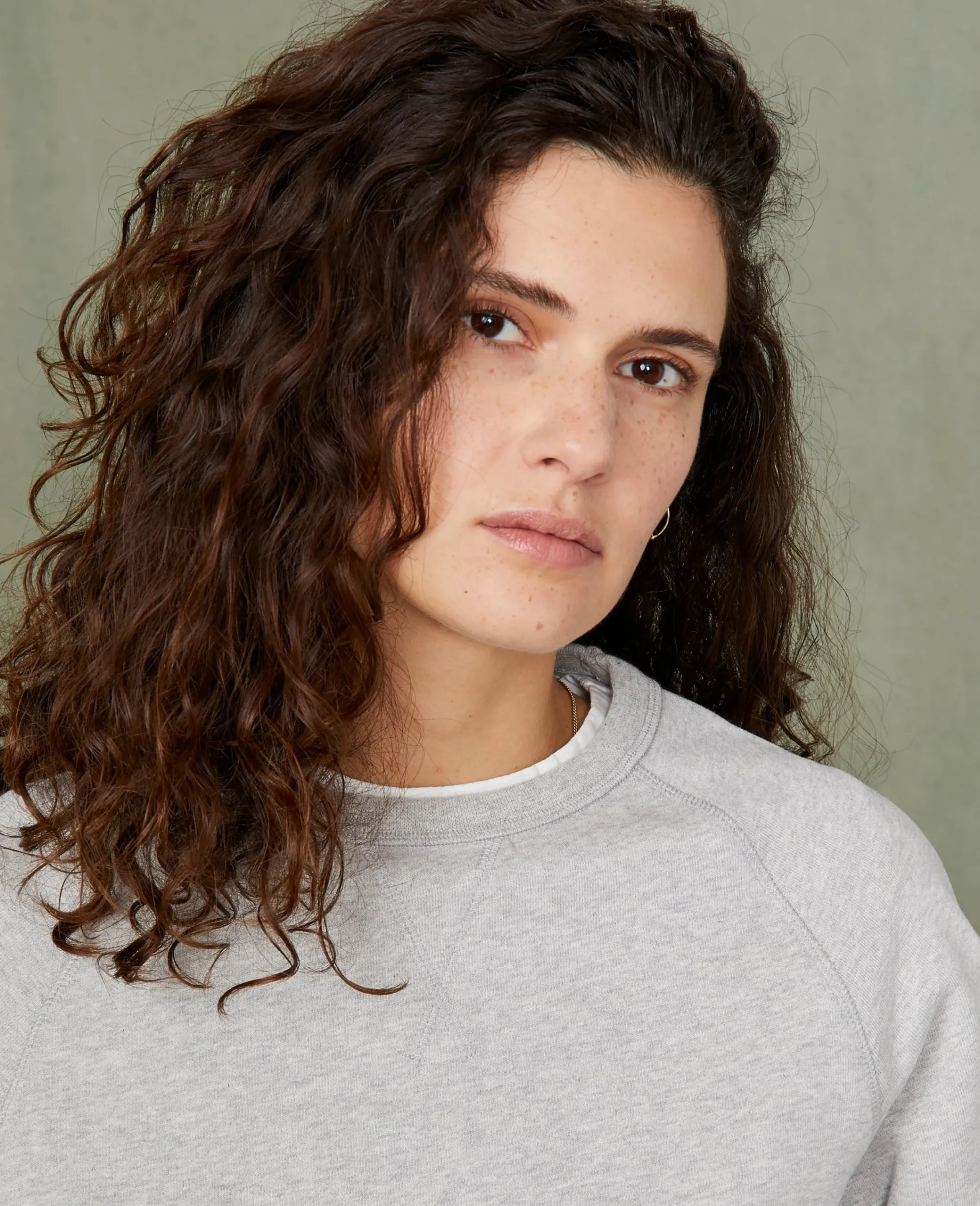 Crew neck sweatshirt organic cotton fleece
