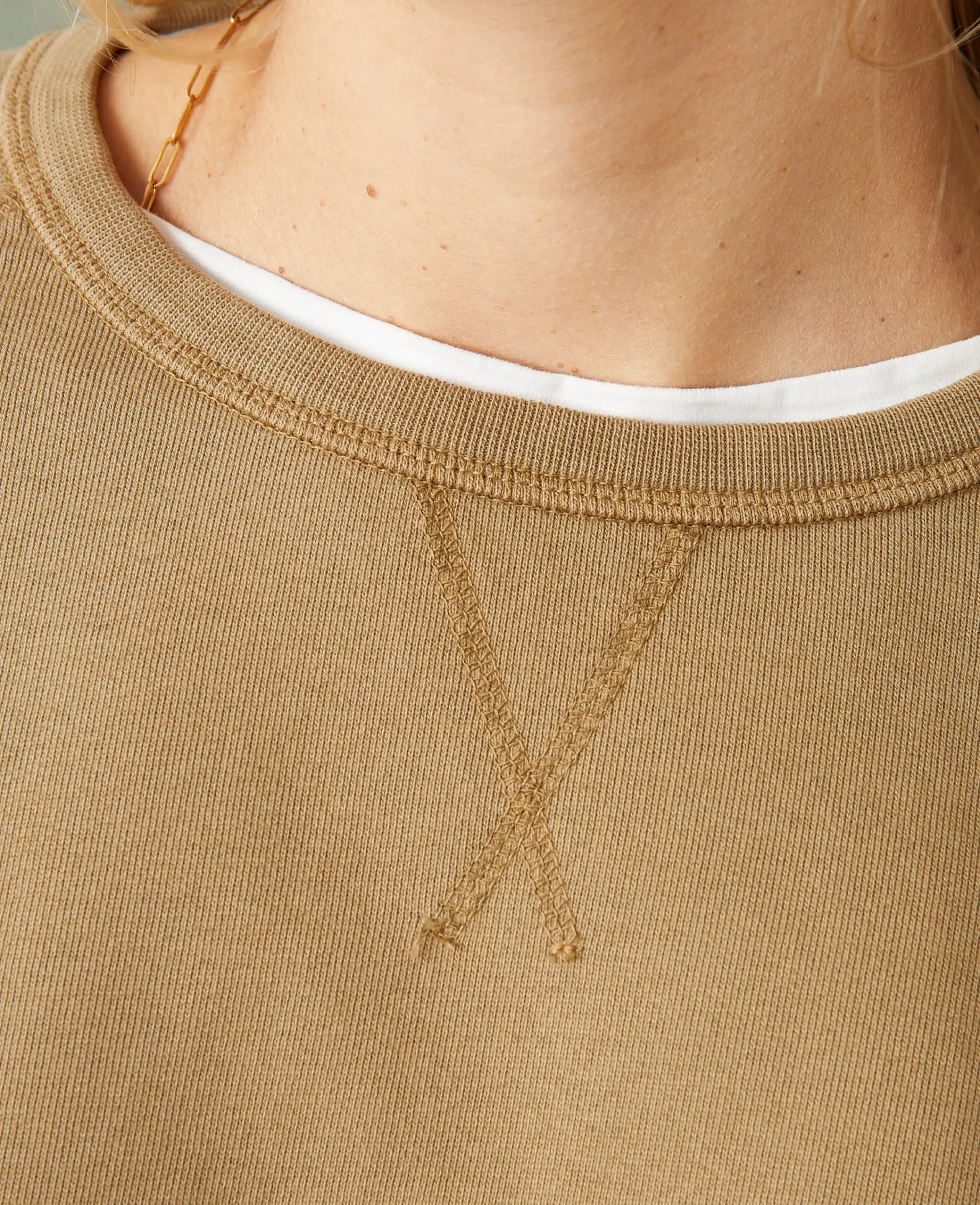 Crew neck sweatshirt organic cotton fleece