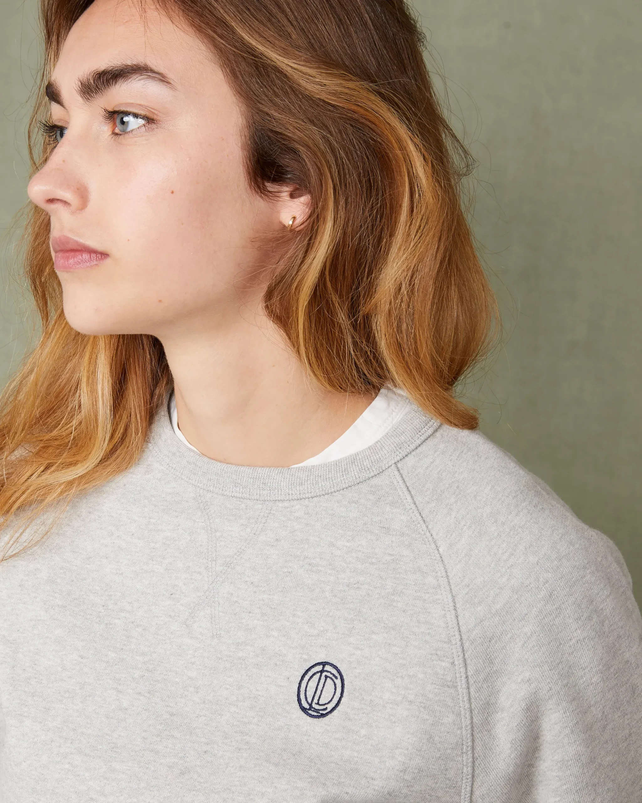 Crew neck sweatshirt organic cotton fleece