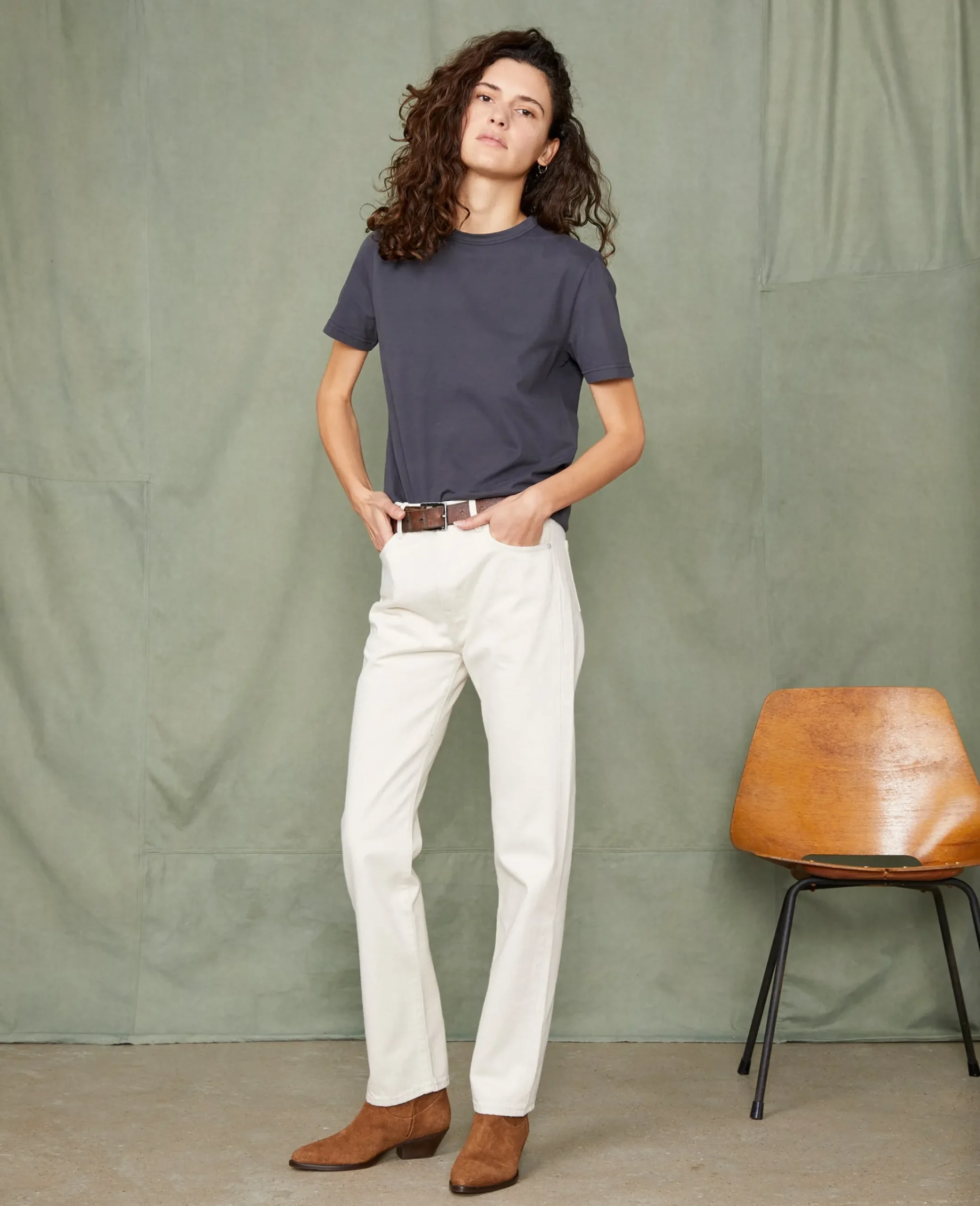 Crew neck t-shirt organic cotton jersey