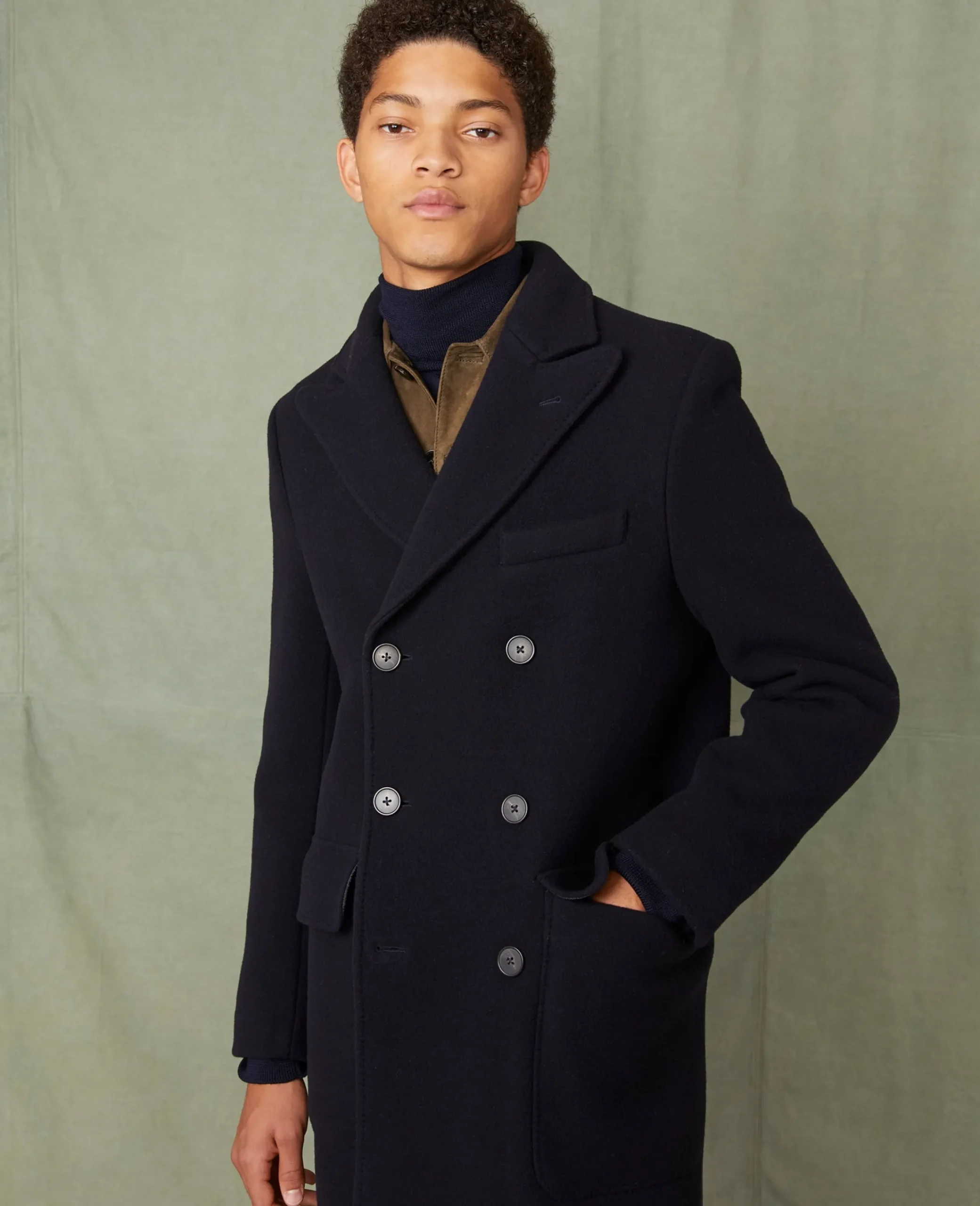 Double breasted coat feltro wool
