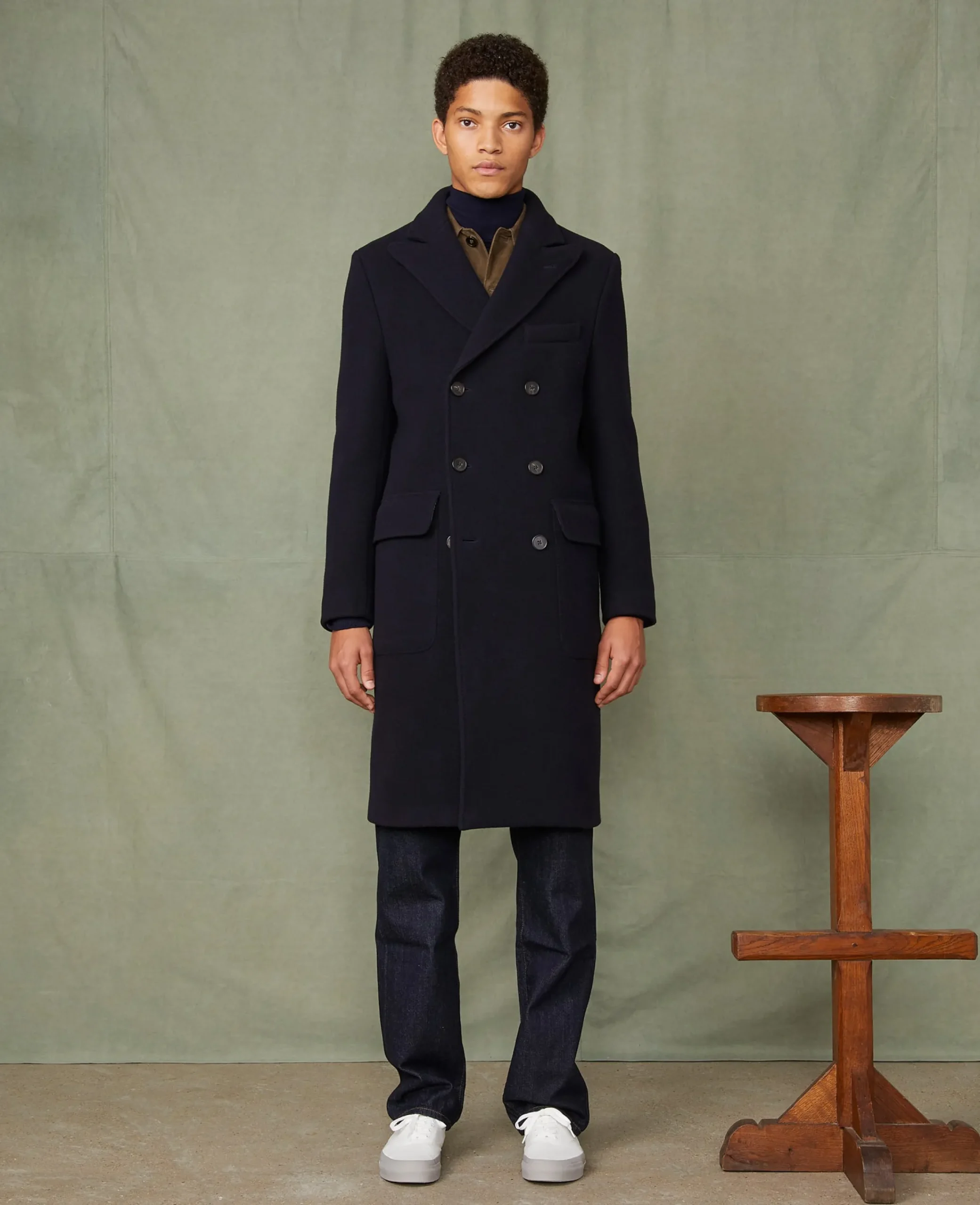 Double breasted coat feltro wool