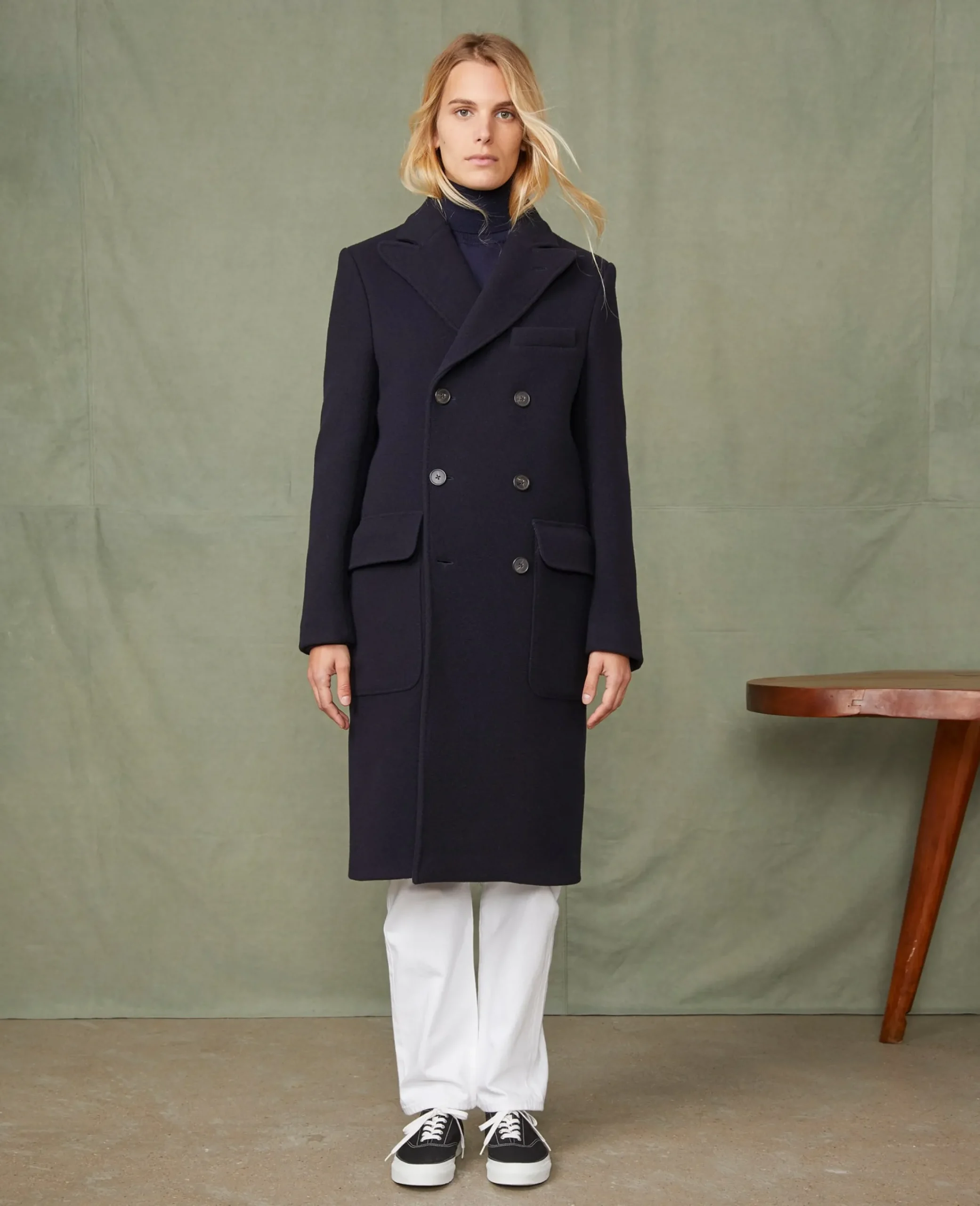 Double breasted coat feltro wool
