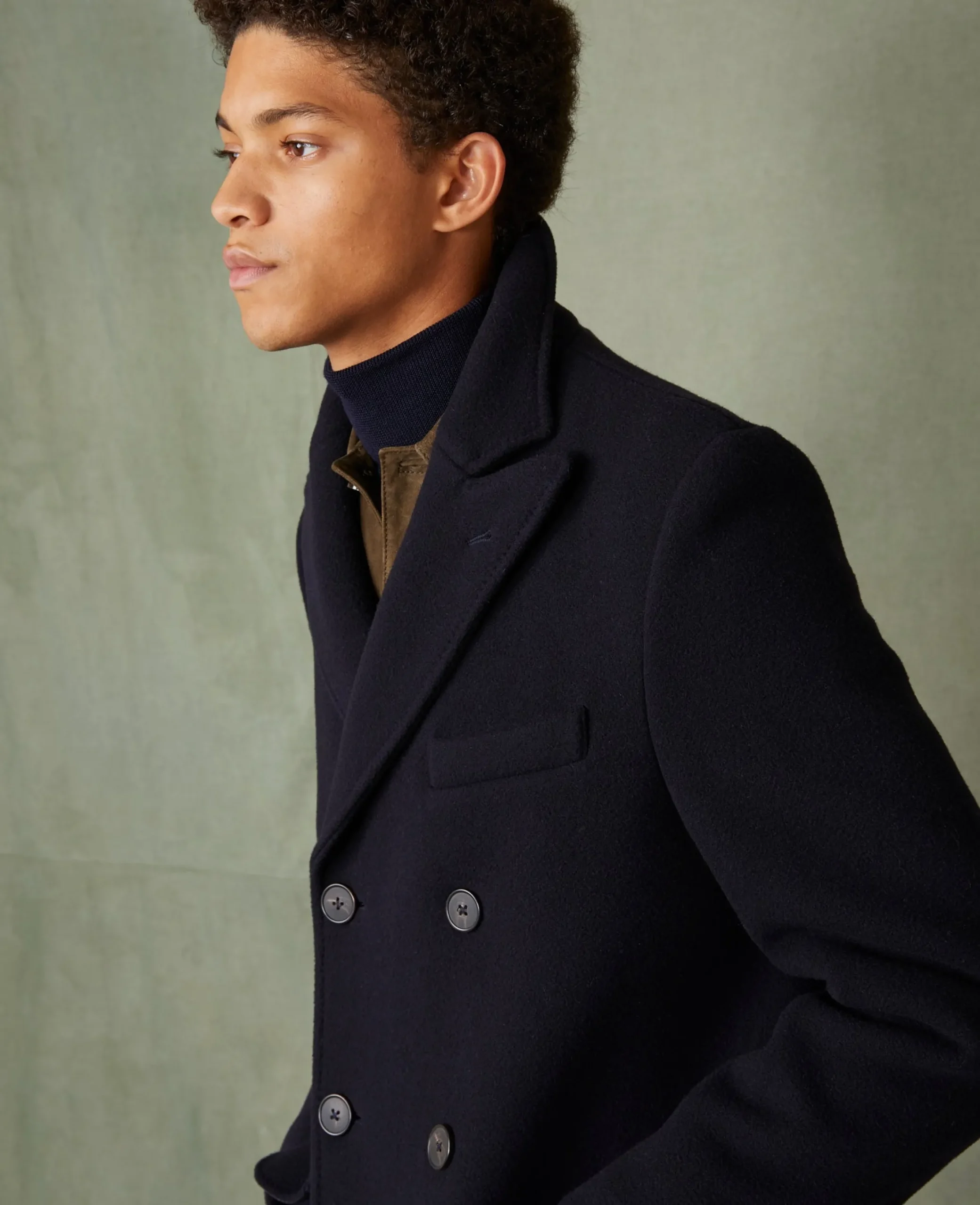Double breasted coat feltro wool