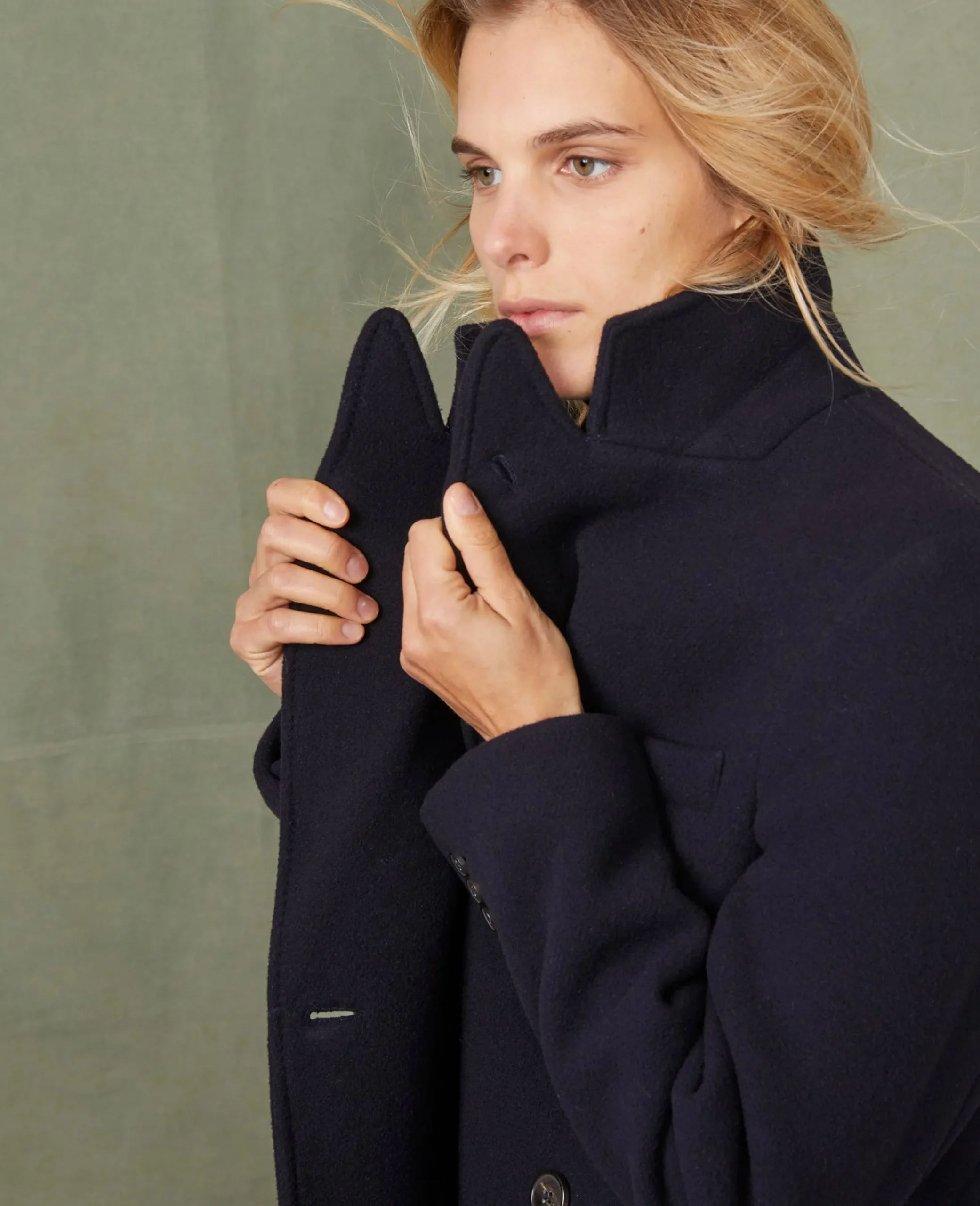 Double breasted coat feltro wool