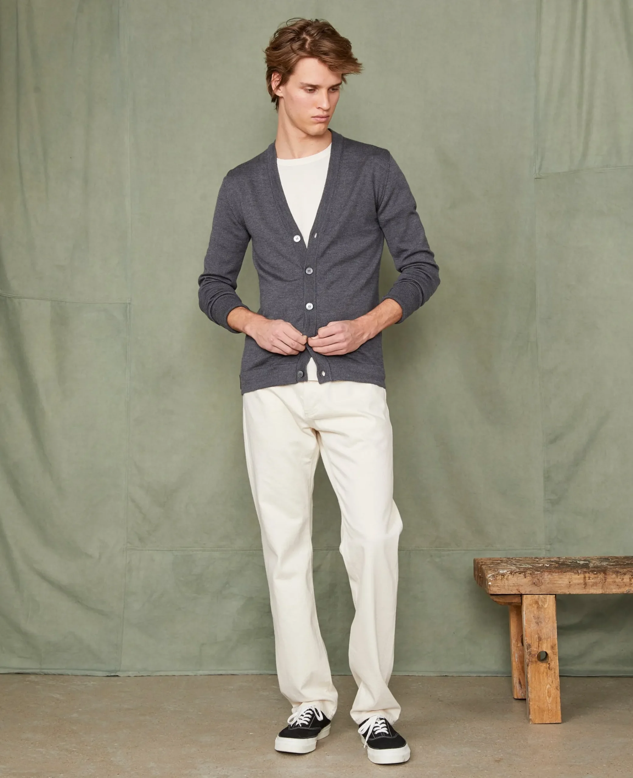 Knitted cardigan italian merino wool