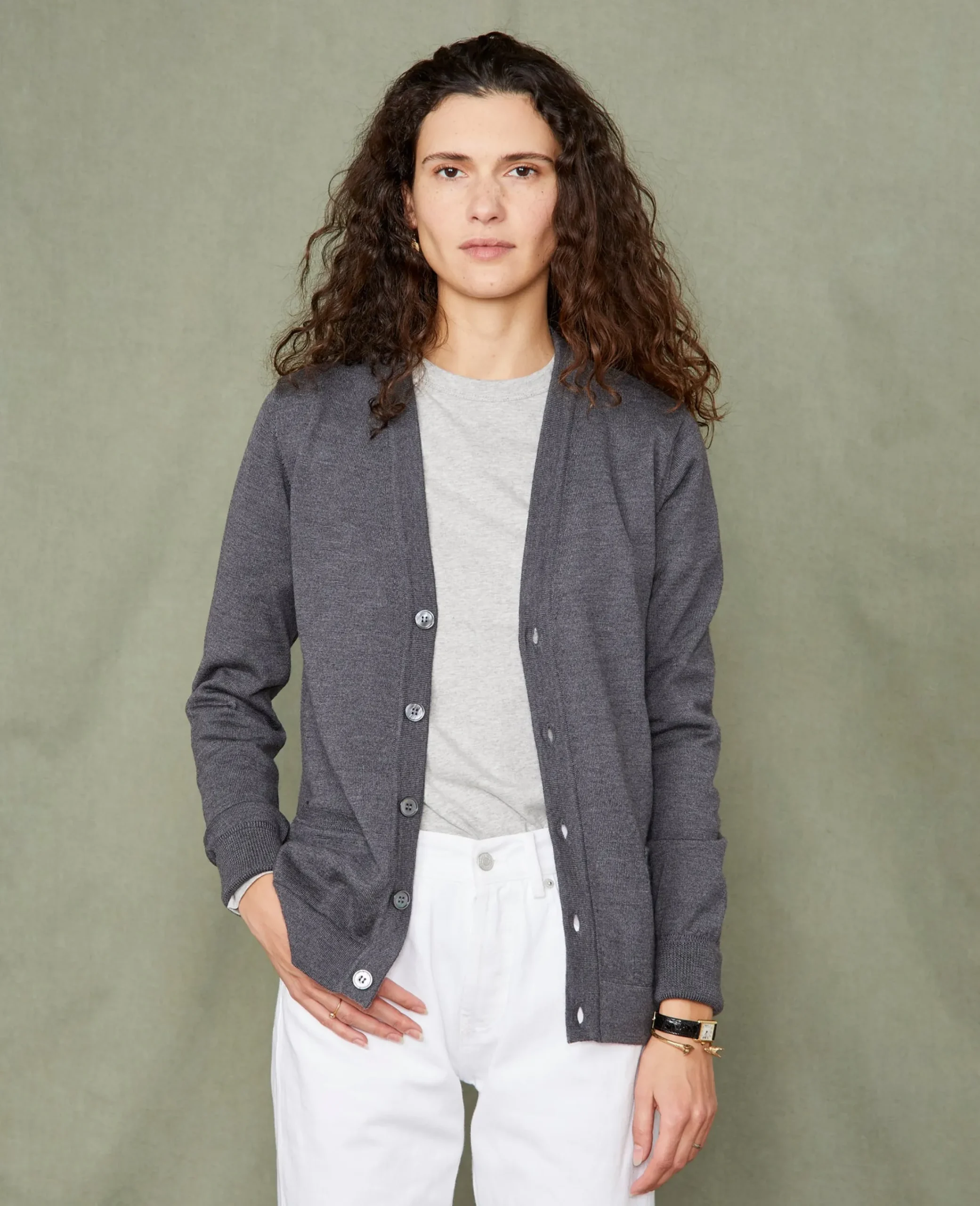 Knitted cardigan italian merino wool