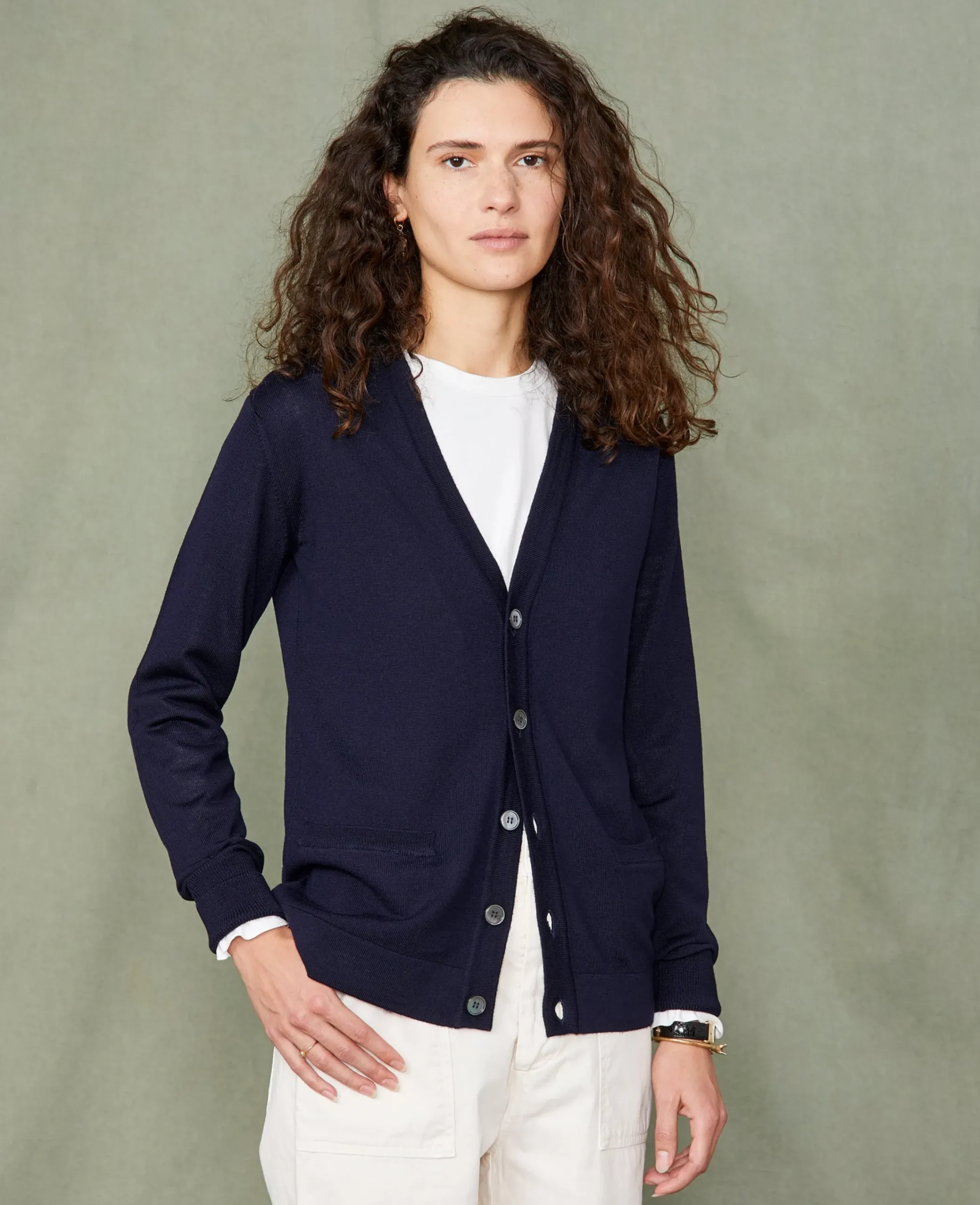 Knitted cardigan italian merino wool