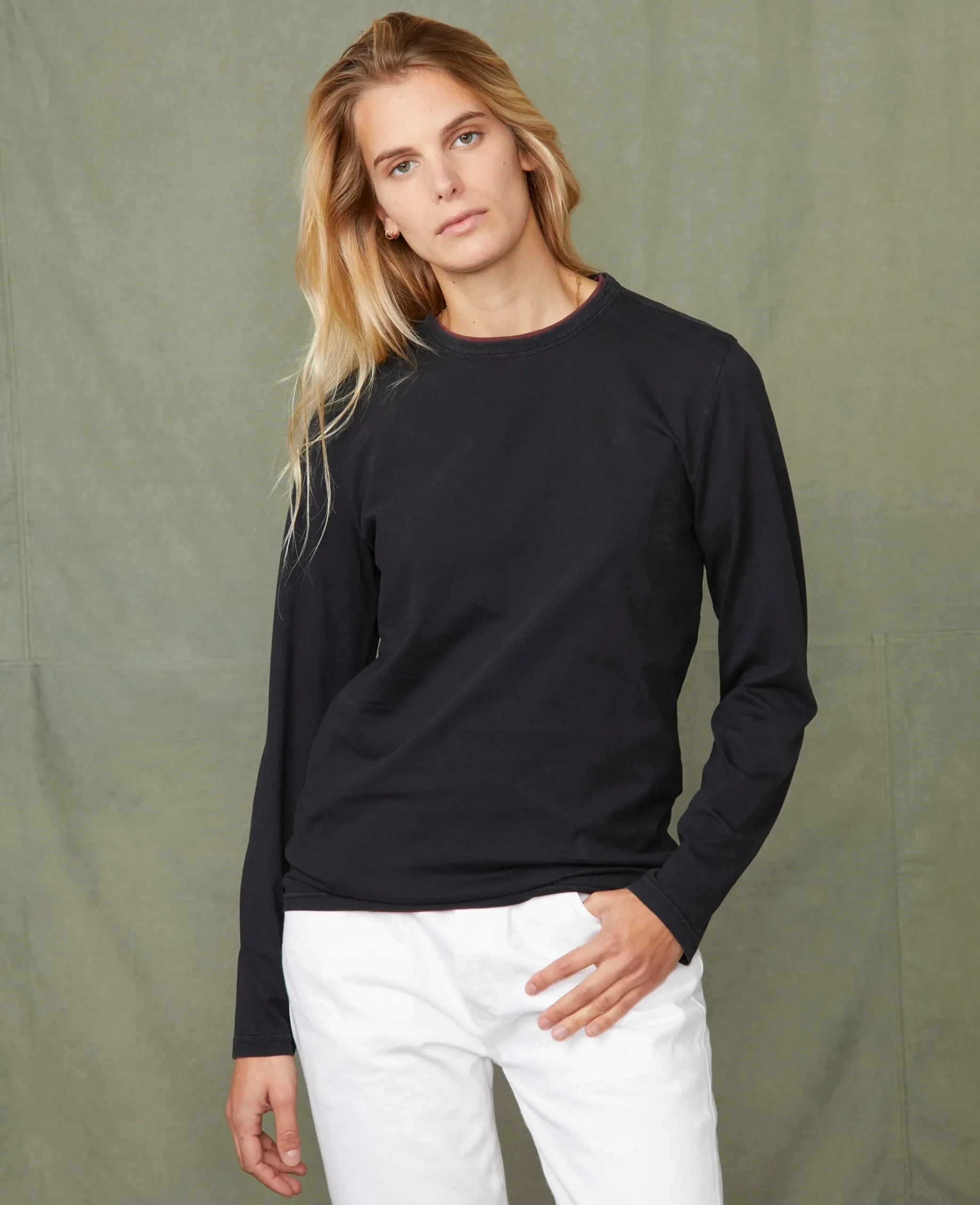 Long sleeve tee-shirt organic cotton jersey