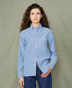 New button down shirt japanese cotton chambray